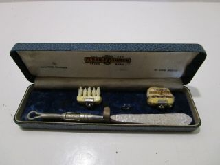 Vtg - Be - Tween Toothbrush Handl &brushes Hollywood St Louis Rare 1920s