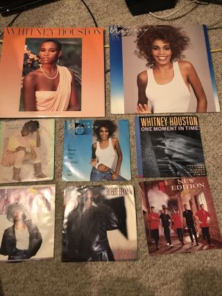 Set Of 6 Whitney Houston Albums & 45s Whitney Vinyl Lp How Will I Know Rare Hot