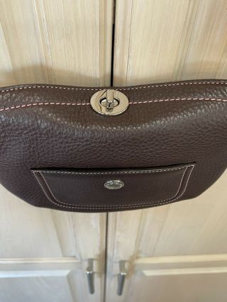 COACH Chelsea Pebbled Leather Shoulder Bag 8A43 Brown RARE 2