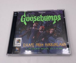 Goosebumps Escape From Horrorland Pc Rare Video Game Cd Rom 1996 Windows 95