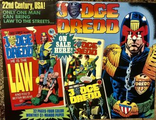 Judge Dredd Brian Bolland Promo 1986 Vintage Rare On Store Poster
