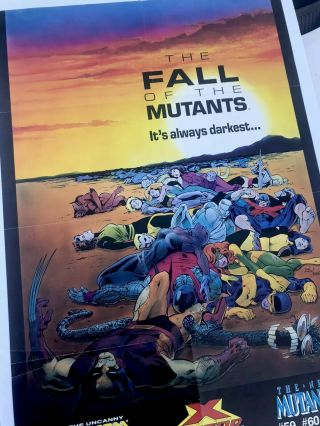 X - Men Mutants X Force Promo Poster 1988 Fall Of The Mutants Vintage Rare