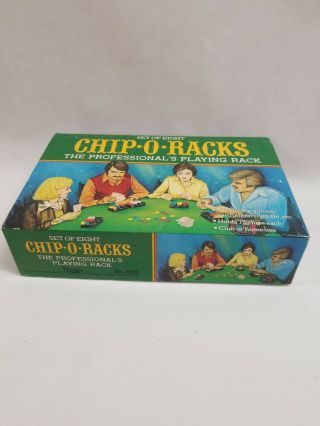 Vintage C.  1977 Set Of 8 Chip - O - Racks Poker Chip Playing Racks Rare