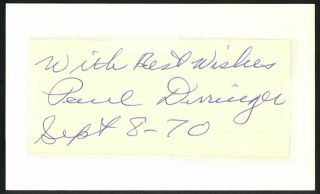 Paul Derringer 1931 - 1945 Cardinals Reds Cubs Signed Auto Cut (d.  1987) Rare