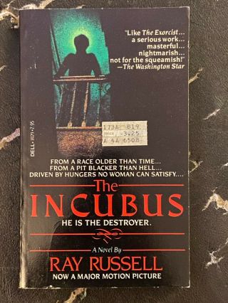 Incubus Ray Russell Horror Novelization Paperbacks From Hell Rare Zebra Book Pb