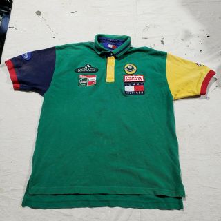 Vintage Tommy Hilfiger Lotus F1 Racing Castrol Shirt Large