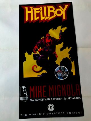 Hellboy Mike Mignola Art Vintage Promo Poster Darkhorse 1980s Vintage Rare