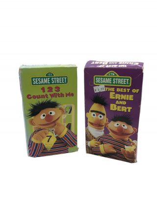 Sesame Street The Best Of Ernie And Bert Vhs 123 Count With Me 123 Vhs Tape Rare