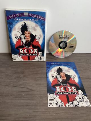 Rare 101 Dalmatians (dvd,  1998) Glenn Close Widescreen Movie Complete