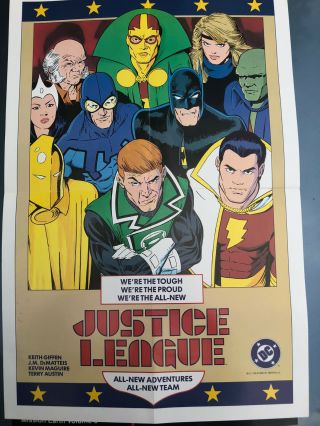 Justice League of America Batman Shazam Green Lantern DC promo Poster 80s rare 2