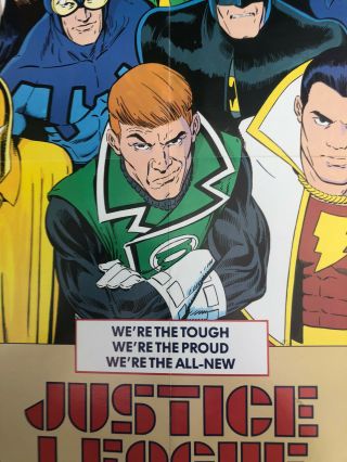 Justice League of America Batman Shazam Green Lantern DC promo Poster 80s rare 3