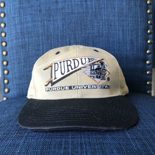 Vintage Purdue University Boilermakers Snapback Hat Cap Rare Train Logo Ncaa 90s