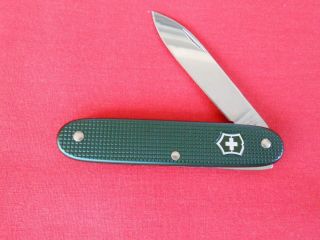Rare Victorinox " Sococut " Alox Swiss Green Aluninum Handles Knife