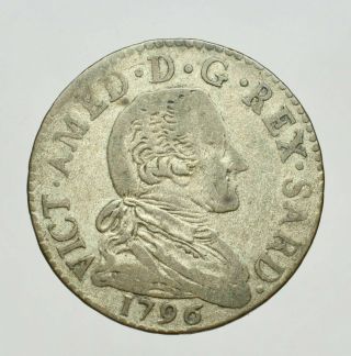 1796 Silver Coin 20 Soldi Duke Victor Amadeus Iii Duchy Of Savoy Italy Rare