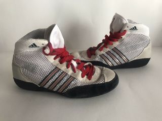 RARE WHITE Adidas Combat Speed 3 Wrestling Shoes Size 2.  5 Youth 2