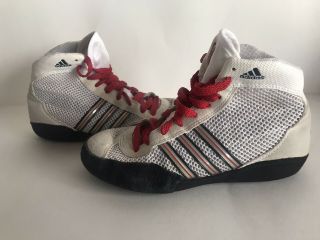 RARE WHITE Adidas Combat Speed 3 Wrestling Shoes Size 2.  5 Youth 3