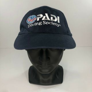 Padi Diving Society Hat Blue Adjustable Dad Hat Sport Diver Rare