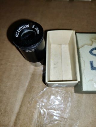 Celestron Brand Telescope Eyepiece Lens K 25mm 0.  965 ".  Rare Vintage Circle T