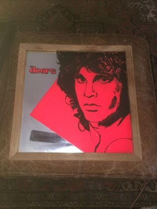 Rare Cool Vintage The Doors Glass Carnival Mirror 1970s Jim Morrison Awesome