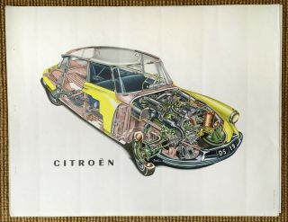 Set Of 5 Citroën Technical Posters Featuring 1959 Ds - 19 Rare
