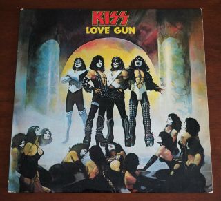 Kiss - Love Gun 1st Greek Press Vinyl 1977 Lp Unique Back Sleeve Org Rare Vg/vg