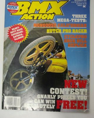 Bmx Action December 1984 Volume 9 12 Vintage Mongoose Hutch Pro Greg Hill Rare