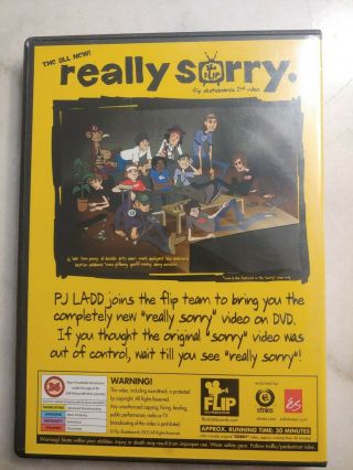 Really Sorry DVD - Flip Skateboards 2nd Video Includes Sorry RARE 2003 3