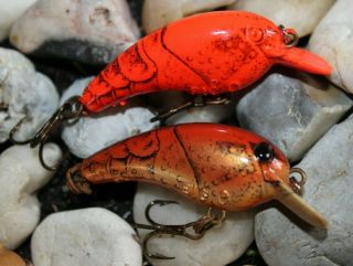 2 Rare Early Vintage Cordell Big - O Natural Craw Crawdad Crayfish Lure