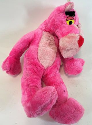 Rare 14 " Mighty Star Pink Panther Official Stuffed Animal Cartoon Cat Plush