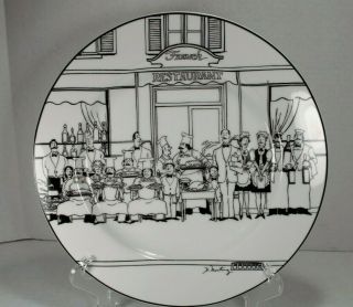 Rare Epoch Le Restaurant Dinner Plate 10 3/4 " French Restaurant Group Out Front
