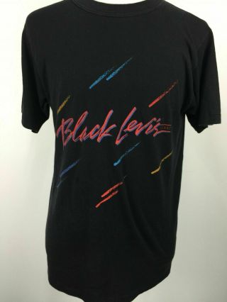 Vtg Black Levis Jeans Brand Logo Rare 80s 90s T Shirt Usa Xl