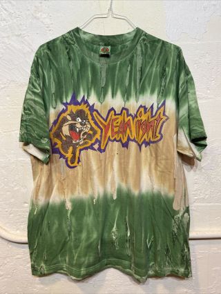 Vtg 90s Taz Looney Tunes Tie Dye T Shirt Size Mens Xl Rare Space Jam