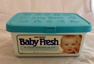 Vintage 1991 Scott Baby Fresh Diaper Wipes Wipe Container Rare Prop Staging 13