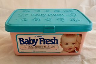Vntg 1991 Scott Baby Fresh Pink Diaper Wipes Wipe Container Rare Prop Staging 11