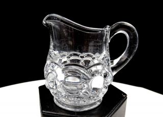 Us Glass Eapg Early American Pattern Rare Electric 15038 Clear 3 " Creamer 1896