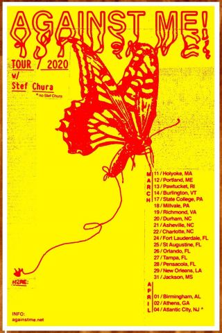 Against Me Us Tour 2020 Ltd Ed Rare Poster,  Bonus Punk Alt Rock Poster