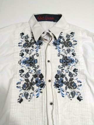 Rare Robert Graham Exclusive Long Sleeve Button Down Dress Shirt Embroidered Xl