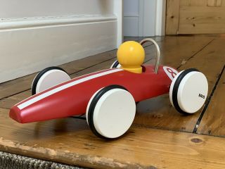 Rare Extra Large Classic Design Brio Collectible Wooden Red Race Car