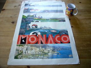 Monaco Formula 1 - Theme Tourism Poster,  C1975,  Very Rare &,  Good Order