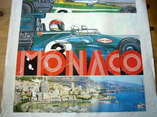 Monaco Formula 1 - theme tourism poster,  c1975,  very rare &,  good order 2
