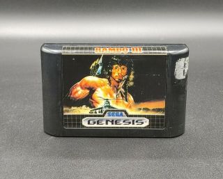 Rambo Iii 3 For Sega Genesis - Authentic Game Cart Only Rare