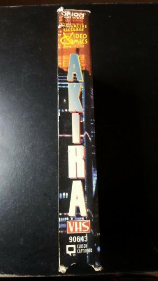 Akira (VHS,  1991) Rare Anime Tape Orion Home Video 3
