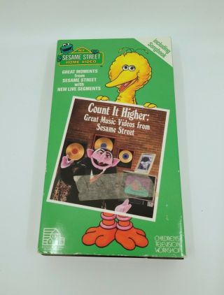 Sesame Street - Count It Higher With Song Book Rare Vhs Video