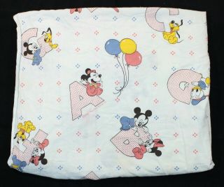 1984 Vtg Rare 80s Disney Alphabet Mickey Minnie Mouse Crib Mattress