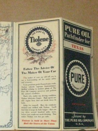 Rare1932 Pure Oil Company Road Map Of Texas