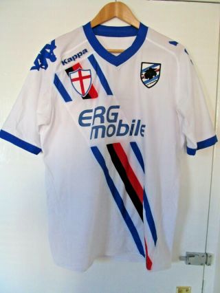 Rare U.  C.  Sampdoria 2010/11 Kappa Away Shirt Xl With Front Logo.