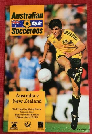 Rare Australia V N Zealand Football Programme 1989