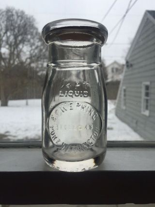 Rare Early E.  P.  Werking 1/4 Pint Milk Bottle Heavy Glass Port Washington Wi Wis