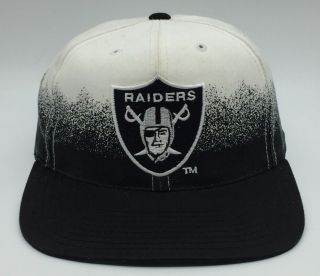 Rare Oakland Raiders Vintage Annco Spray Paint Fade Snapback Hat 90s Game Day