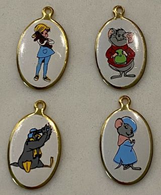 Rare Vintage Walt Disney Productions The Rescuers Charms Set Of 4